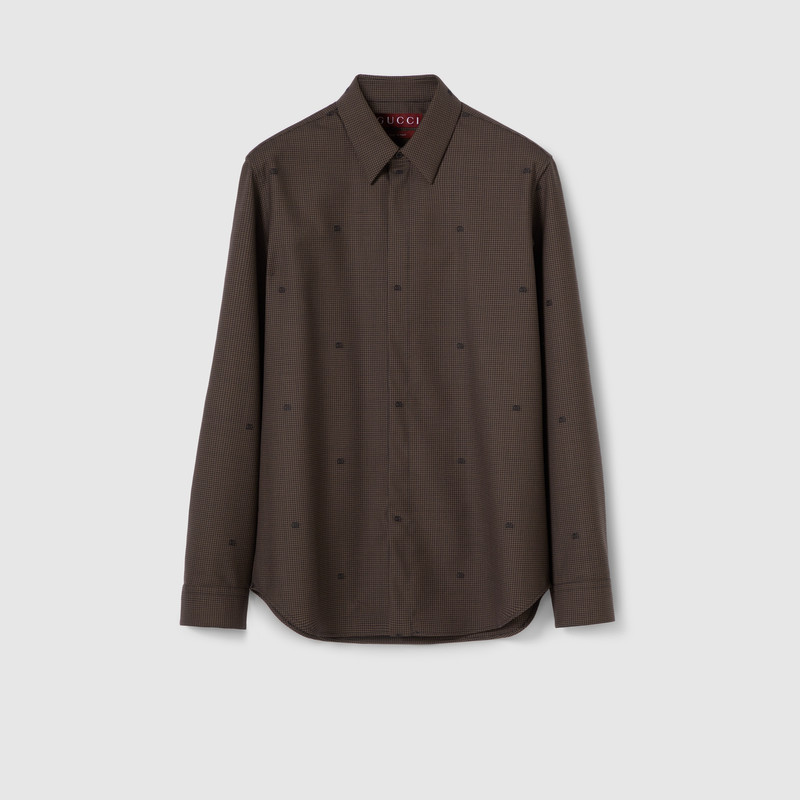 GG houndstooth wool jacquard shirt 1