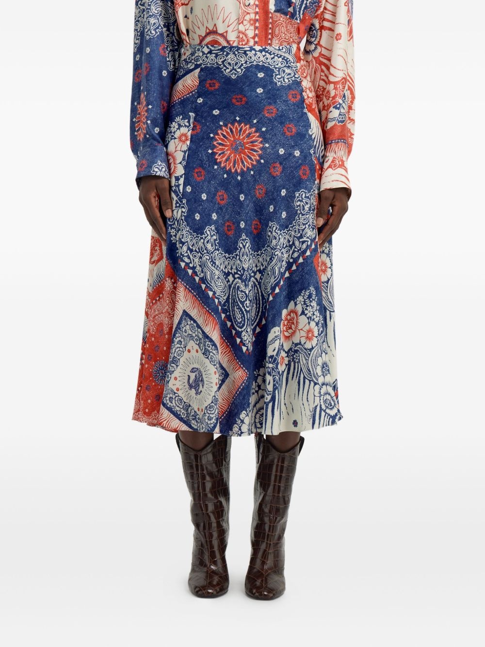 bandana-print midi skirt - 3