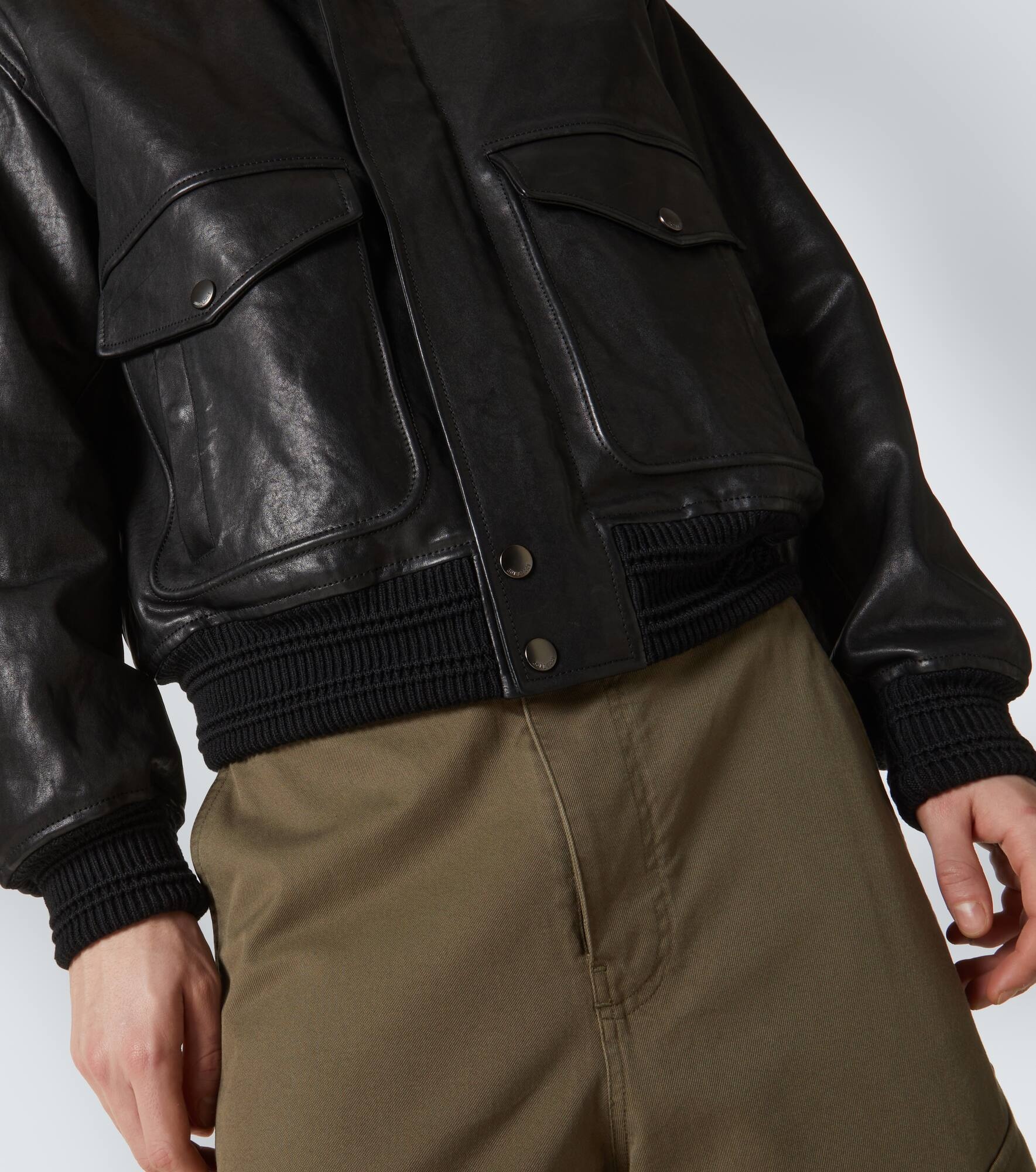 Leather bomber jacket - 6