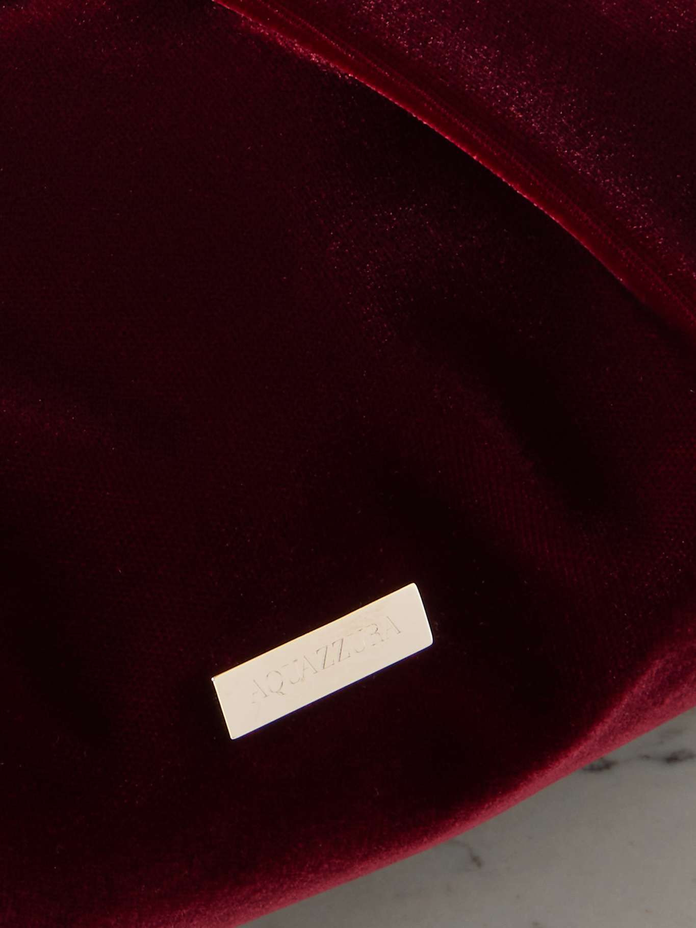 Bow Tie pleated velvet clutch Red - 4