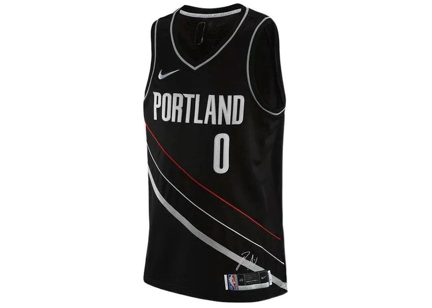 Nike Portland Trail Blazers D Lillard Swingman Jersey Black - 1