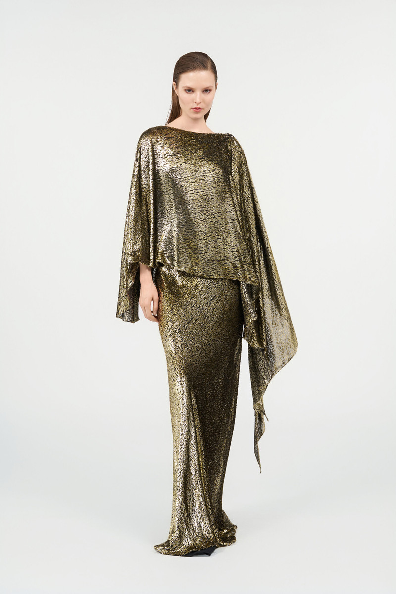 Roberto Cavalli Asymmetric Gold Lamé Dress outlook