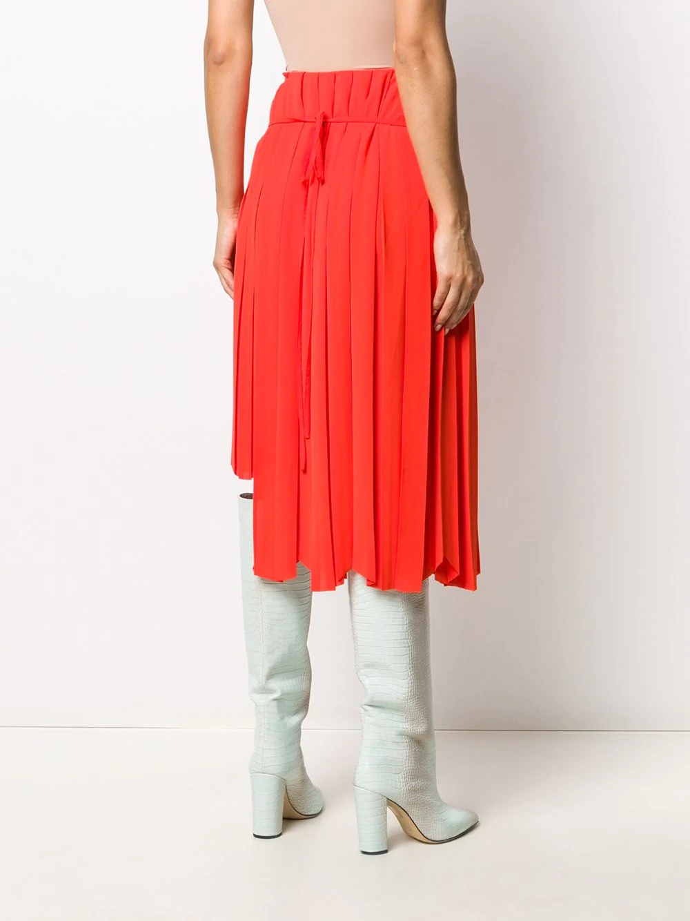 pleated scallop-hem skirt - 4