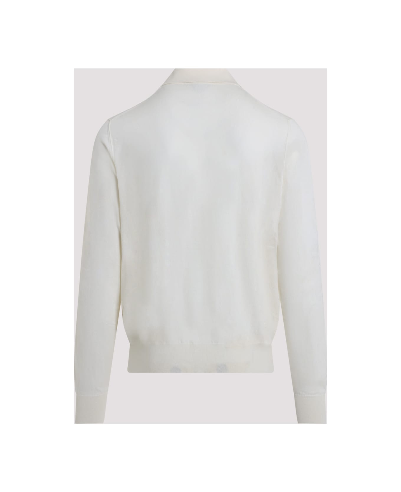 Ivory Cashmere Polo Shirt - 4