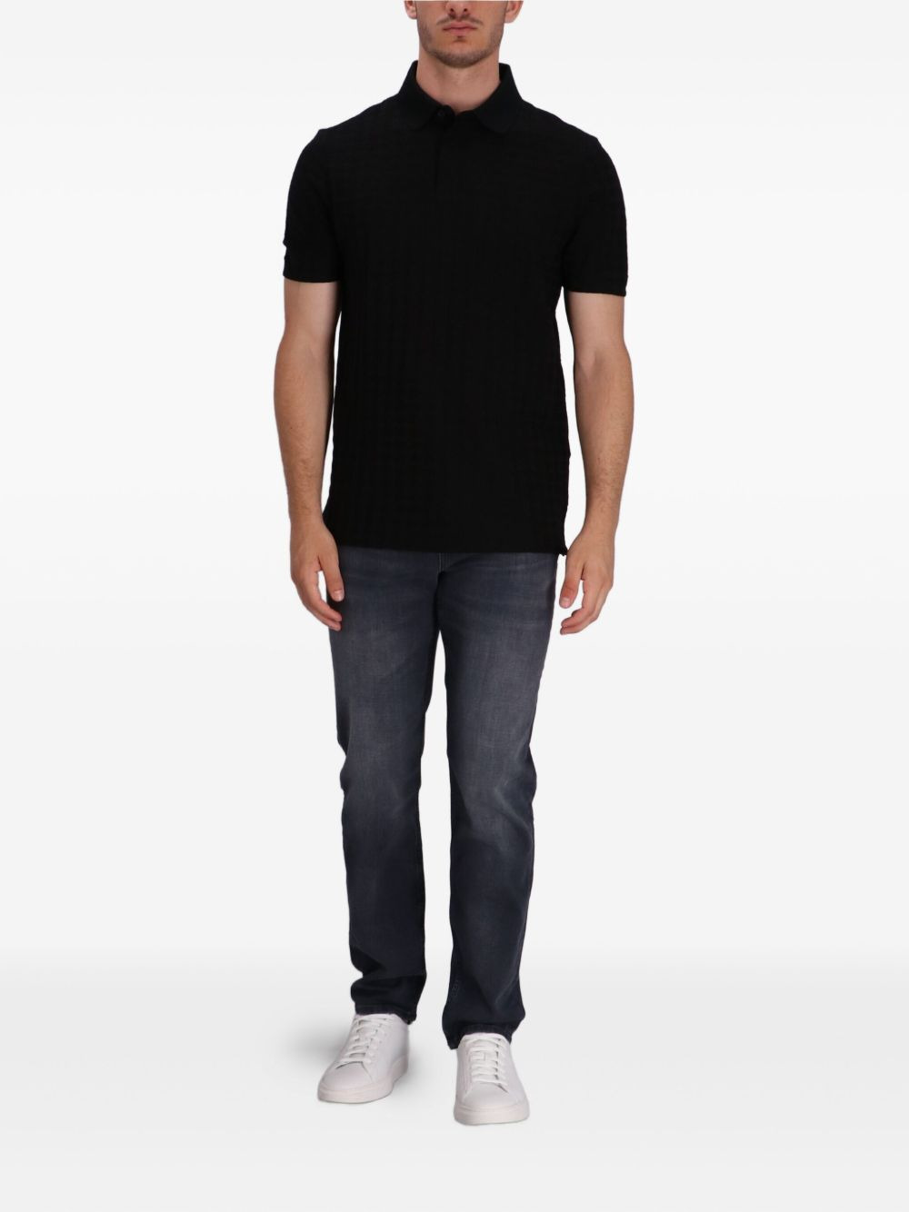 textured polo shirt - 2