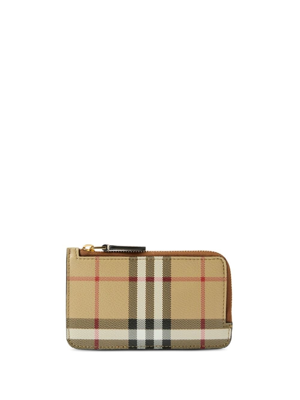 checked leather wallet - 1
