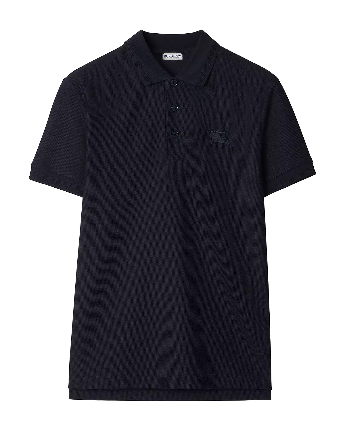 Eddie Cotton Piqué Equestrian Knight Embroidered Slim Fit Check Placket Polo Shirt - 5