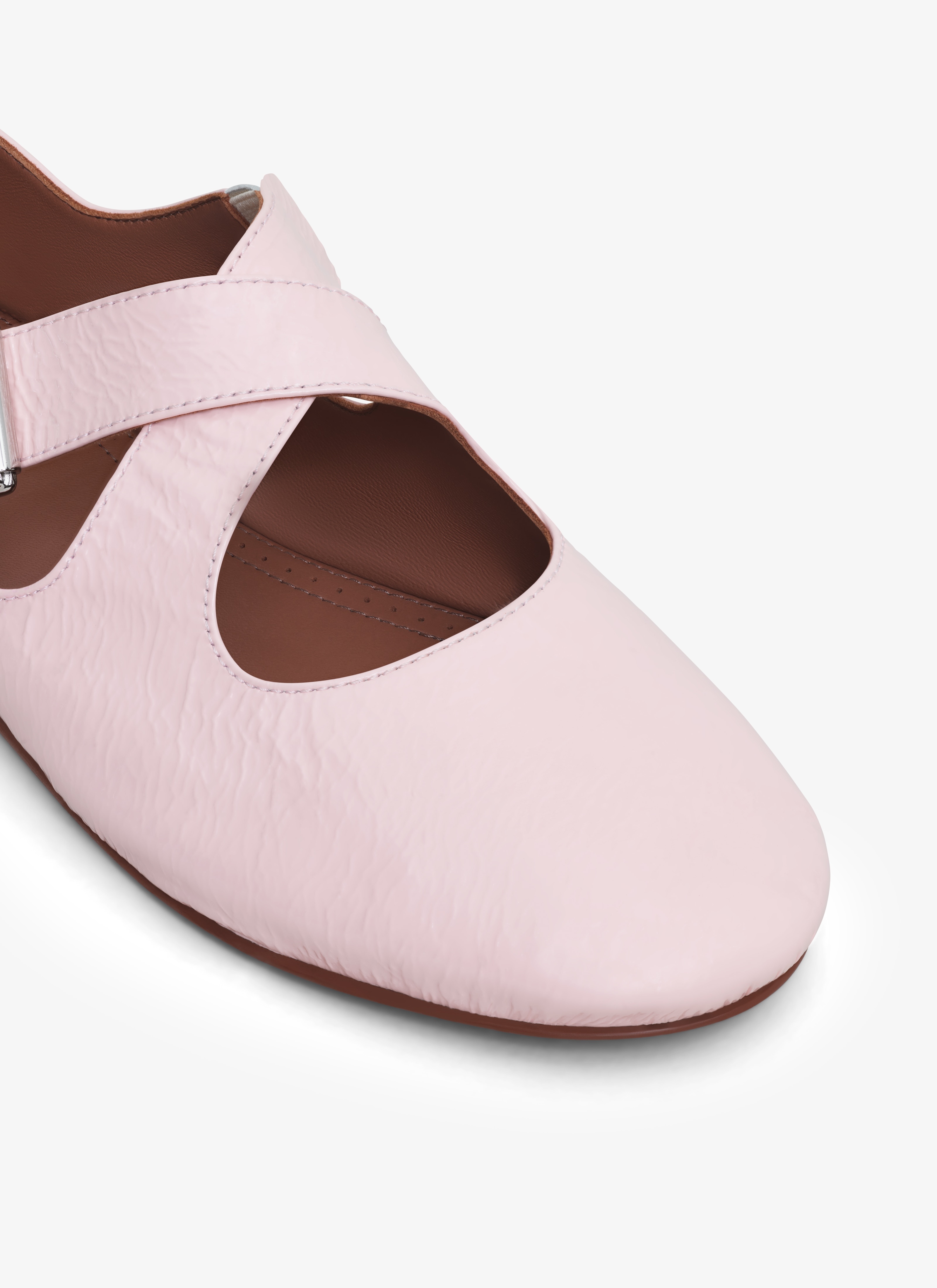 CRISS CROSS BALET FLATS IN PATENT CALFSKIN - 4