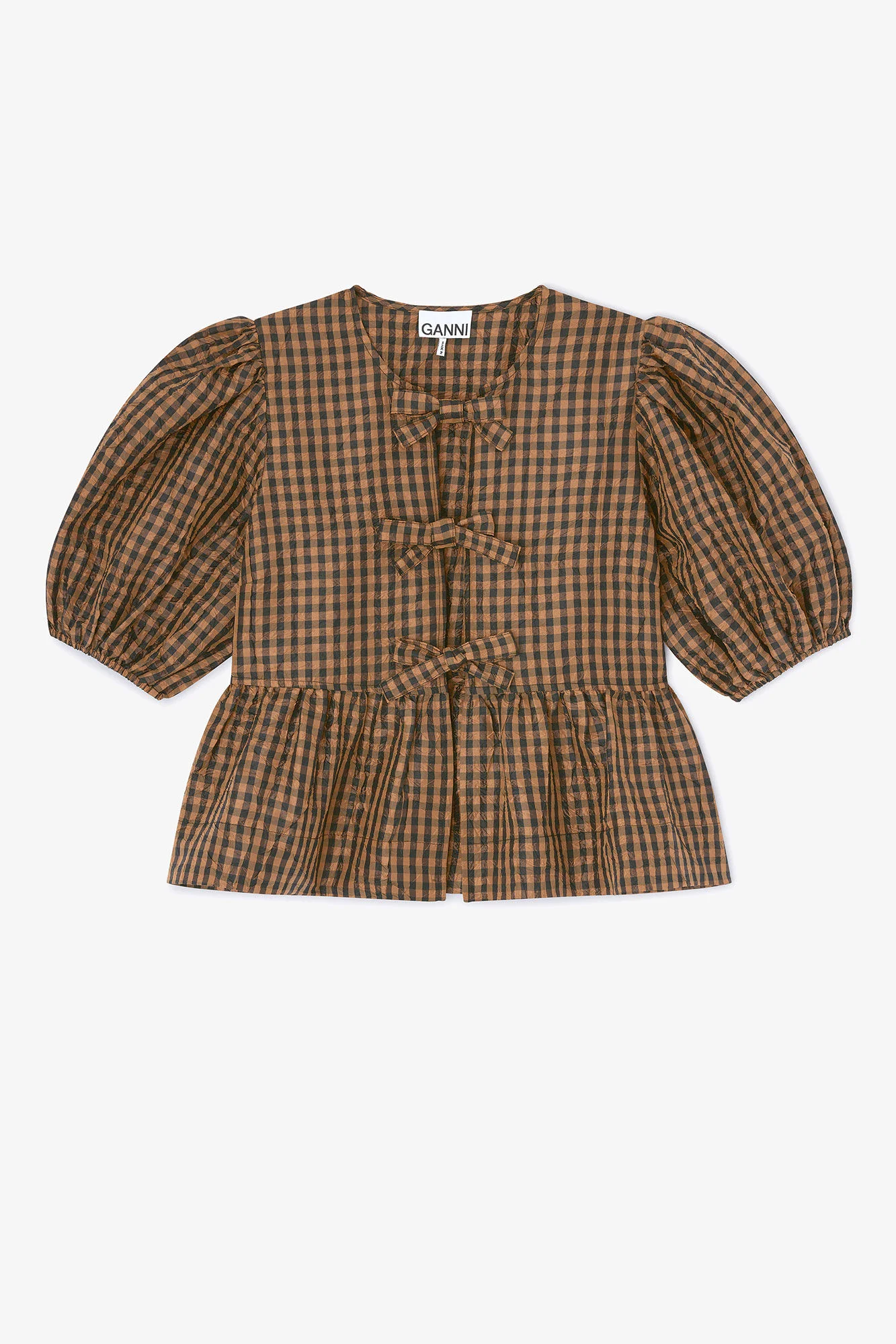 CRINKLED CHECK BLOUSE - 1