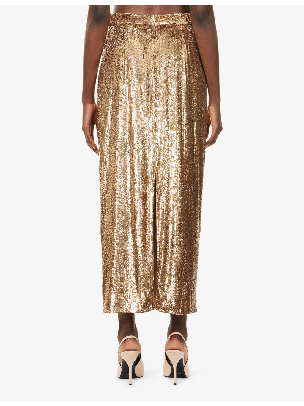 Gwyneth Sequin Stretch-Woven Maxi Skirt - 4