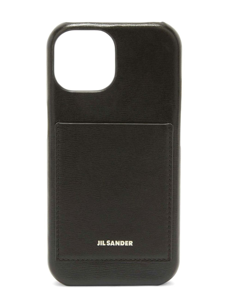 logo-embossed leather phone case 1
