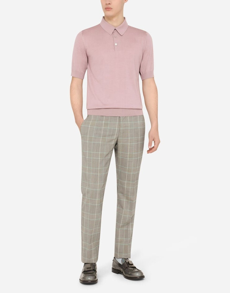 Dolce & Gabbana Short-sleeved cashmere and silk polo-shirt outlook