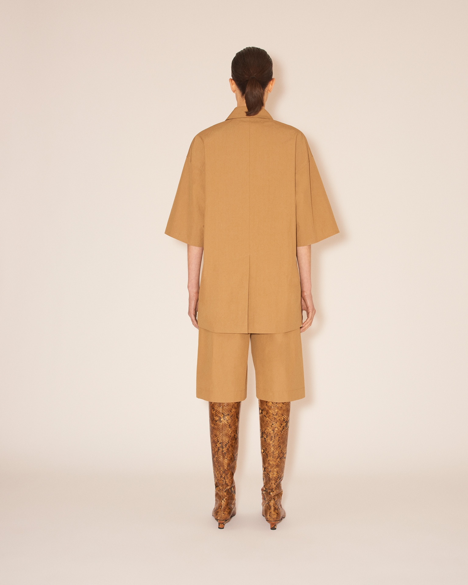 LAMIS - Wide leg tailored bermuda short - Prairie sand - 4