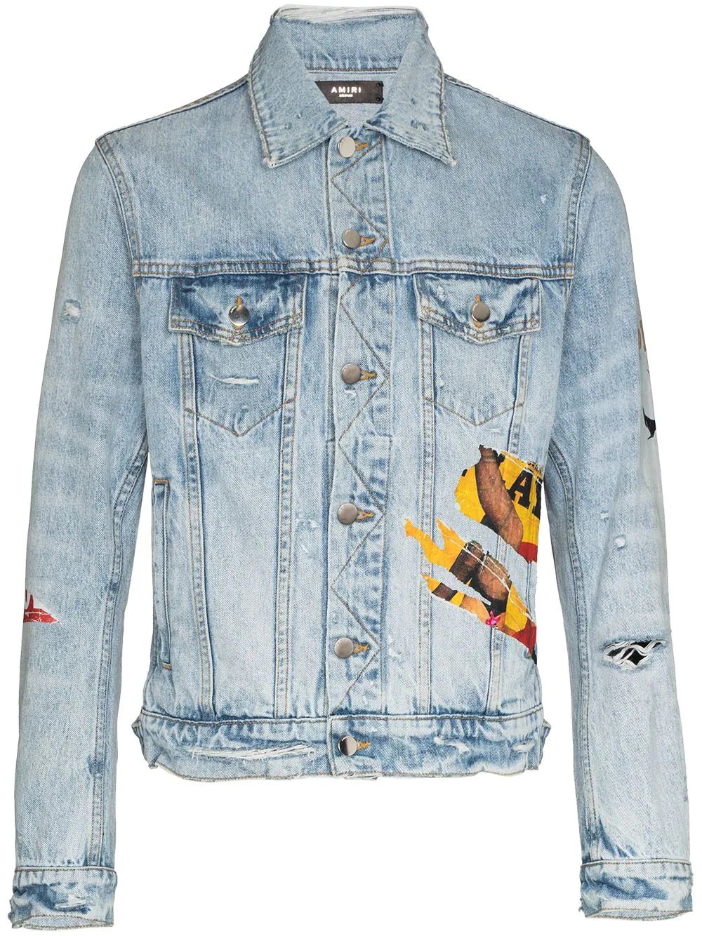 x Playboy distressed-finish denim jacket - 1