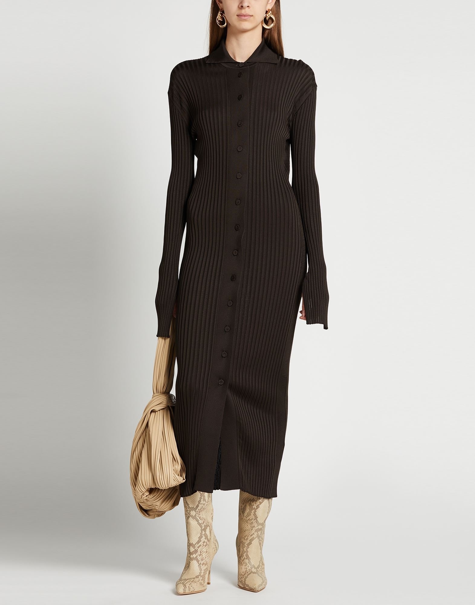 Dark brown Women's Long Dress - 3
