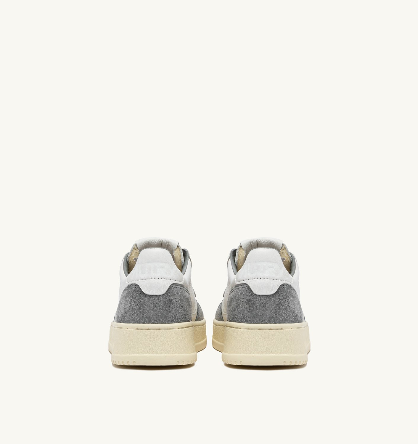 MEDALIST LOW SNEAKERS IN WHITE AND GRAY LEATHER AND SUEDE - 3