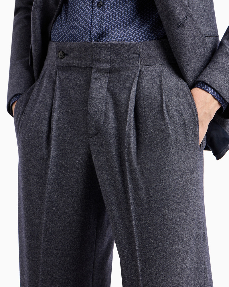 Royal Line single-breasted suit in denim-effect virgin wool and cashmere 6