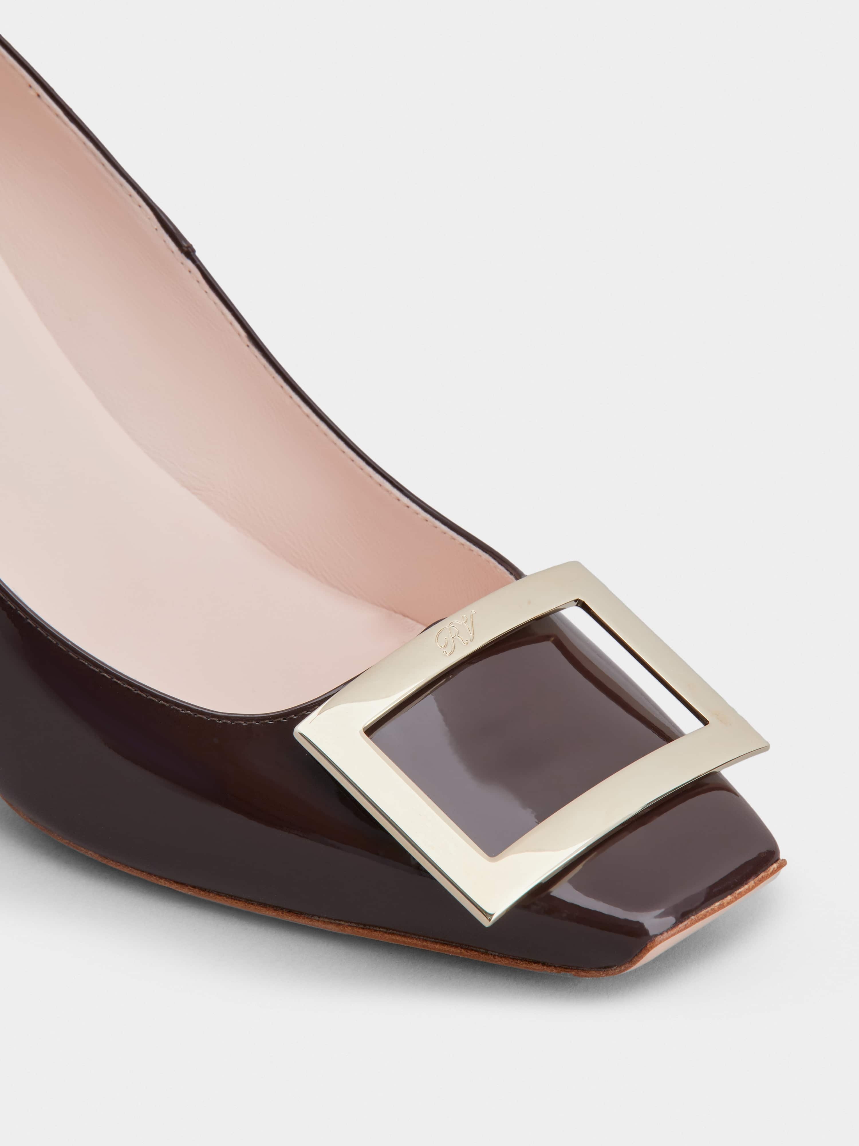 Trompette Metal Buckle Pumps in Patent Leather - 3