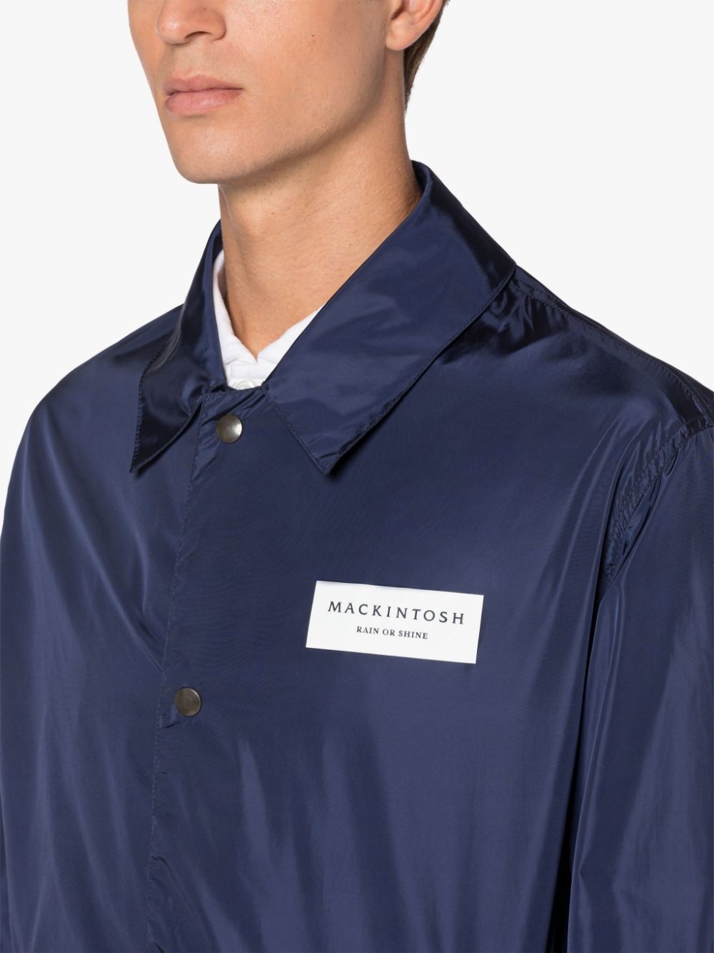 TEEMING NAVY NYLON PACKABLE COACH JACKET - 4