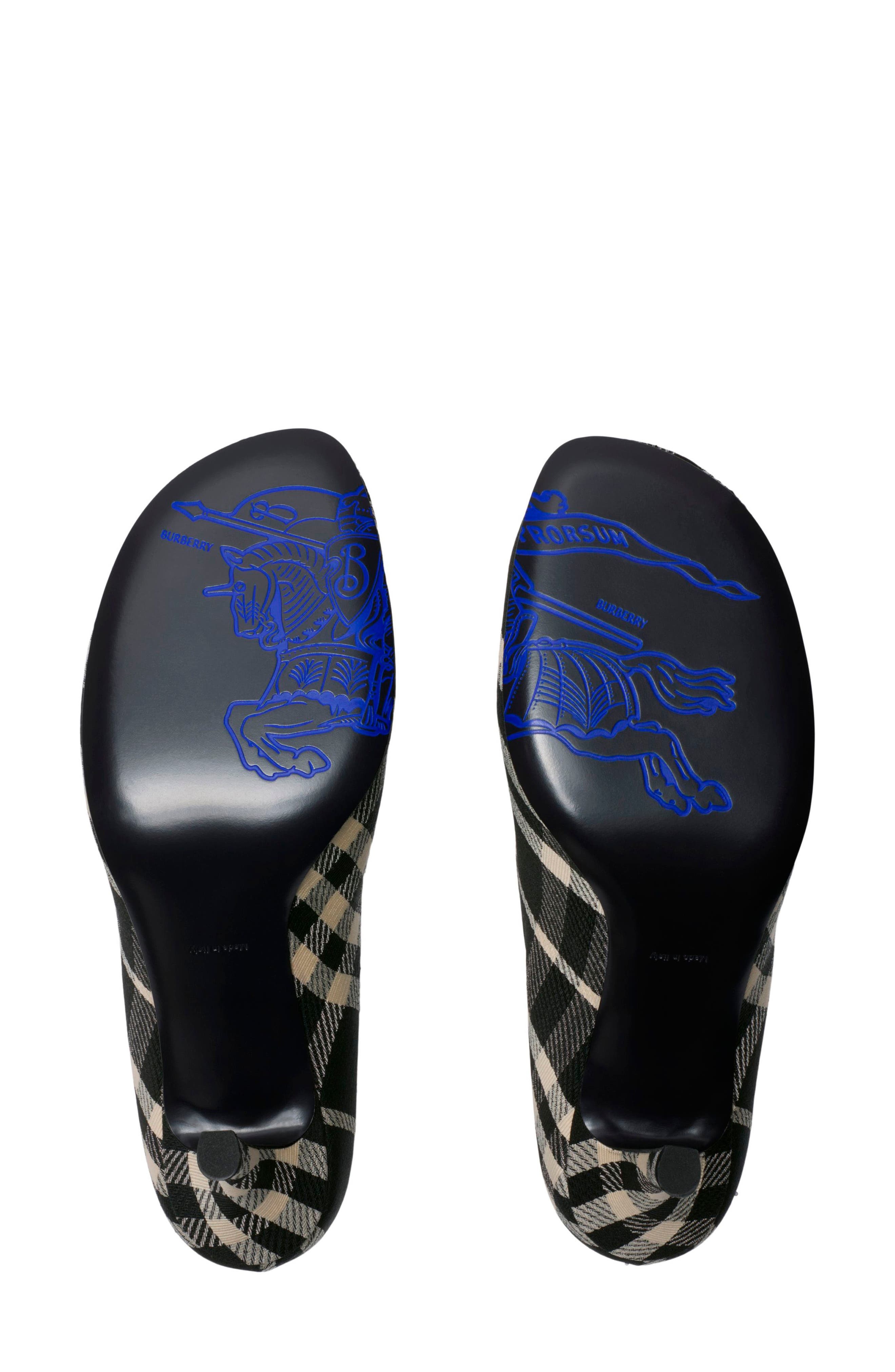 burberry Baby Check Knit Pump in Black/Calico Ip Check at Nordstrom - 4