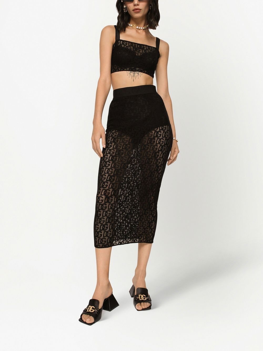 DG logo high waist skirt - 2