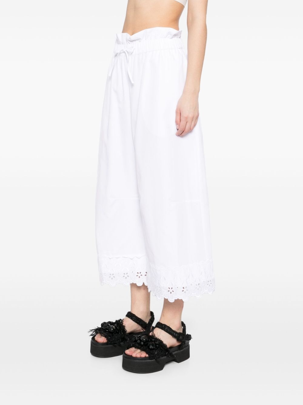ruffle-waisted cropped trousers - 3