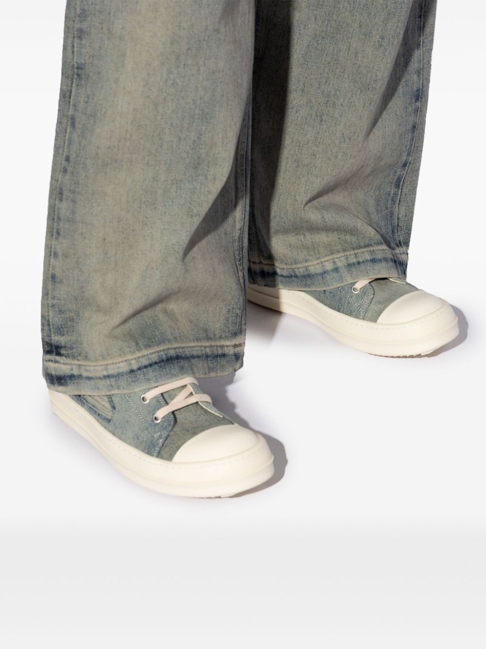 ripped-detail lace-up sneakers - 5