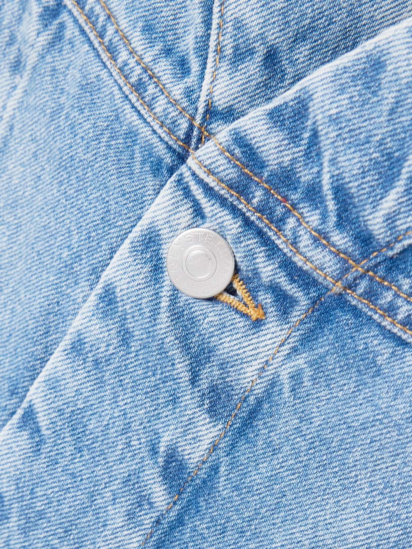 Frayed paneled organic denim mini dress Blue - 4