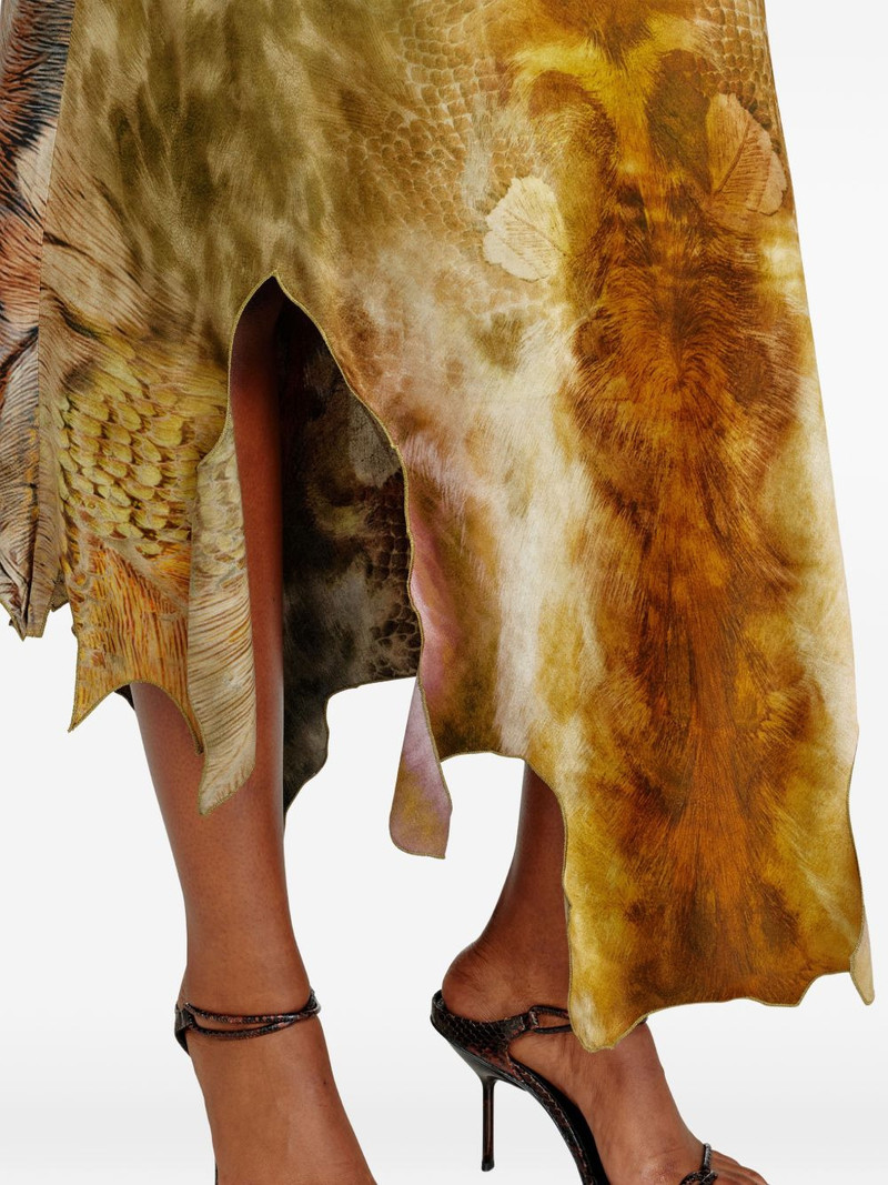 O-Torn asymmetric animal-print skirt 5