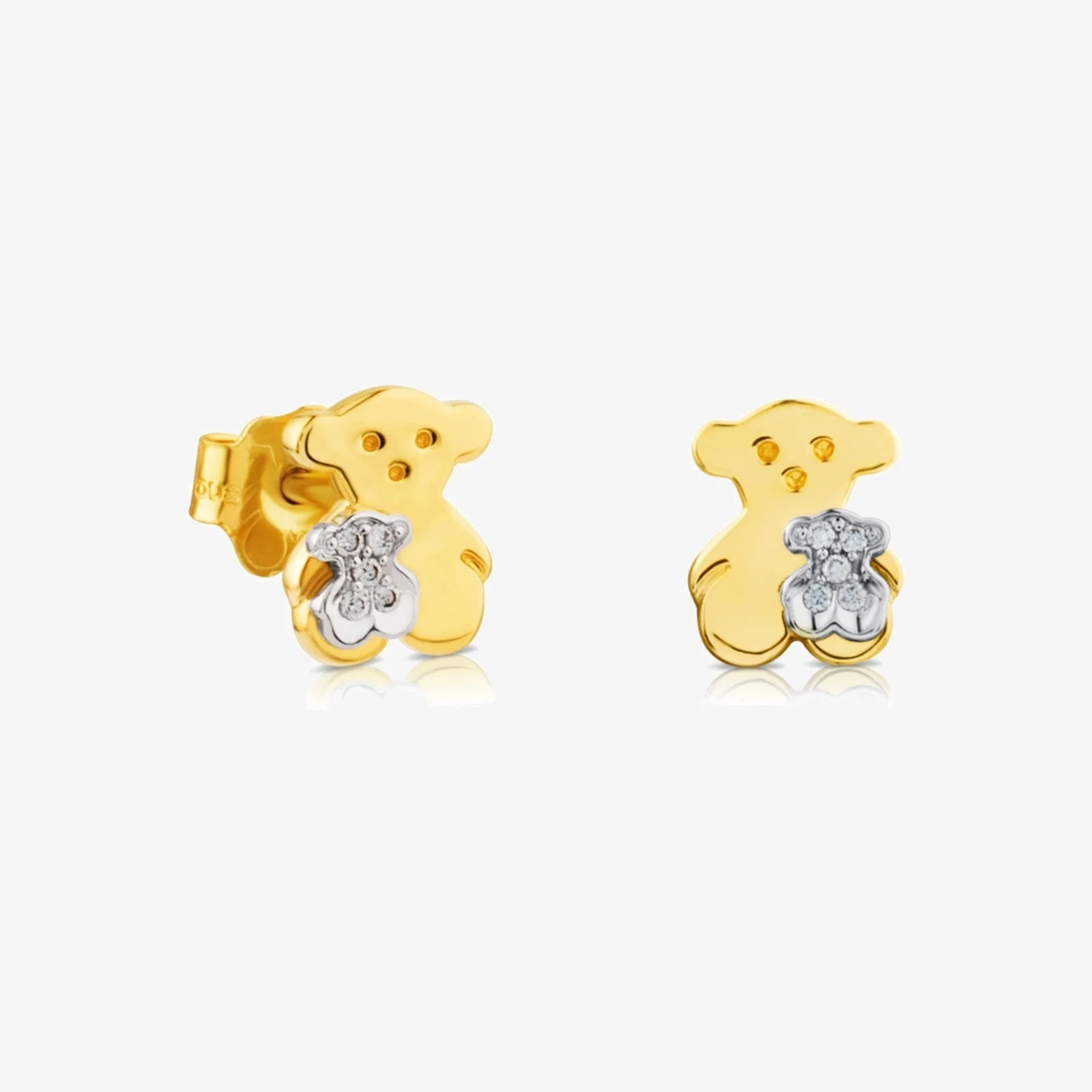 18K solid gold Sweet Dolls Earrings with Diamonds - 1