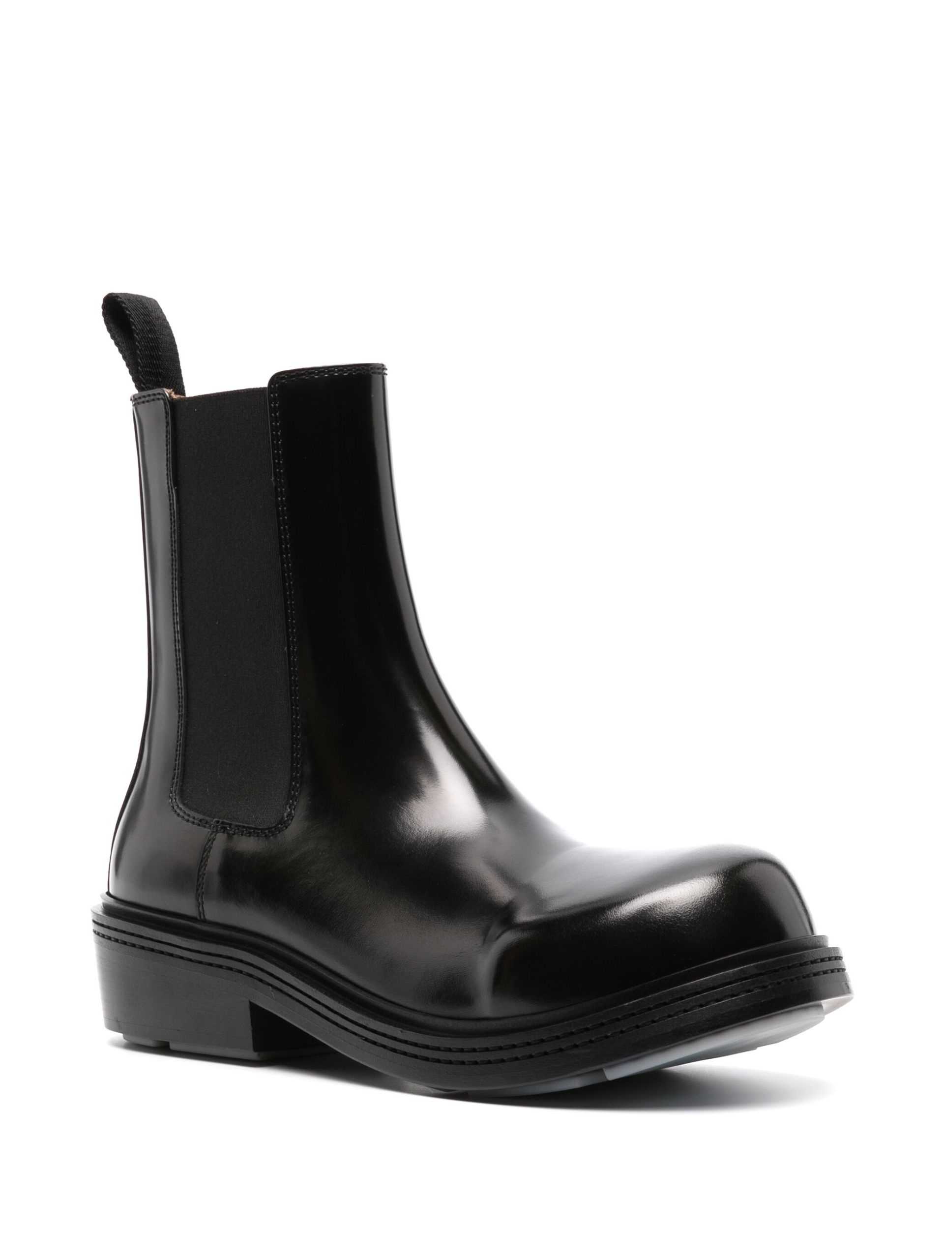 Black Fireman Leather Chelsea Boots - 2