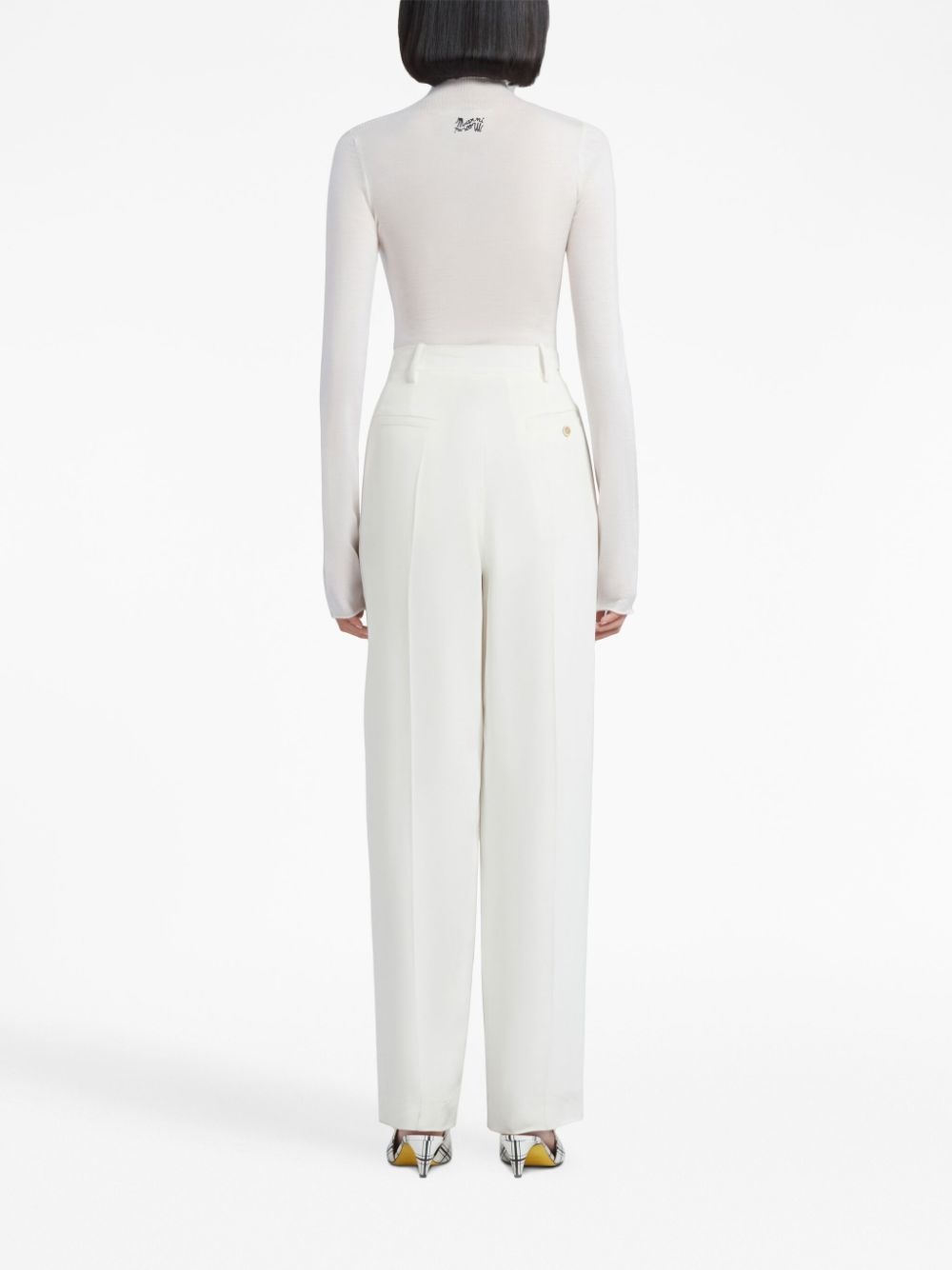 straight-leg pleated trousers - 4