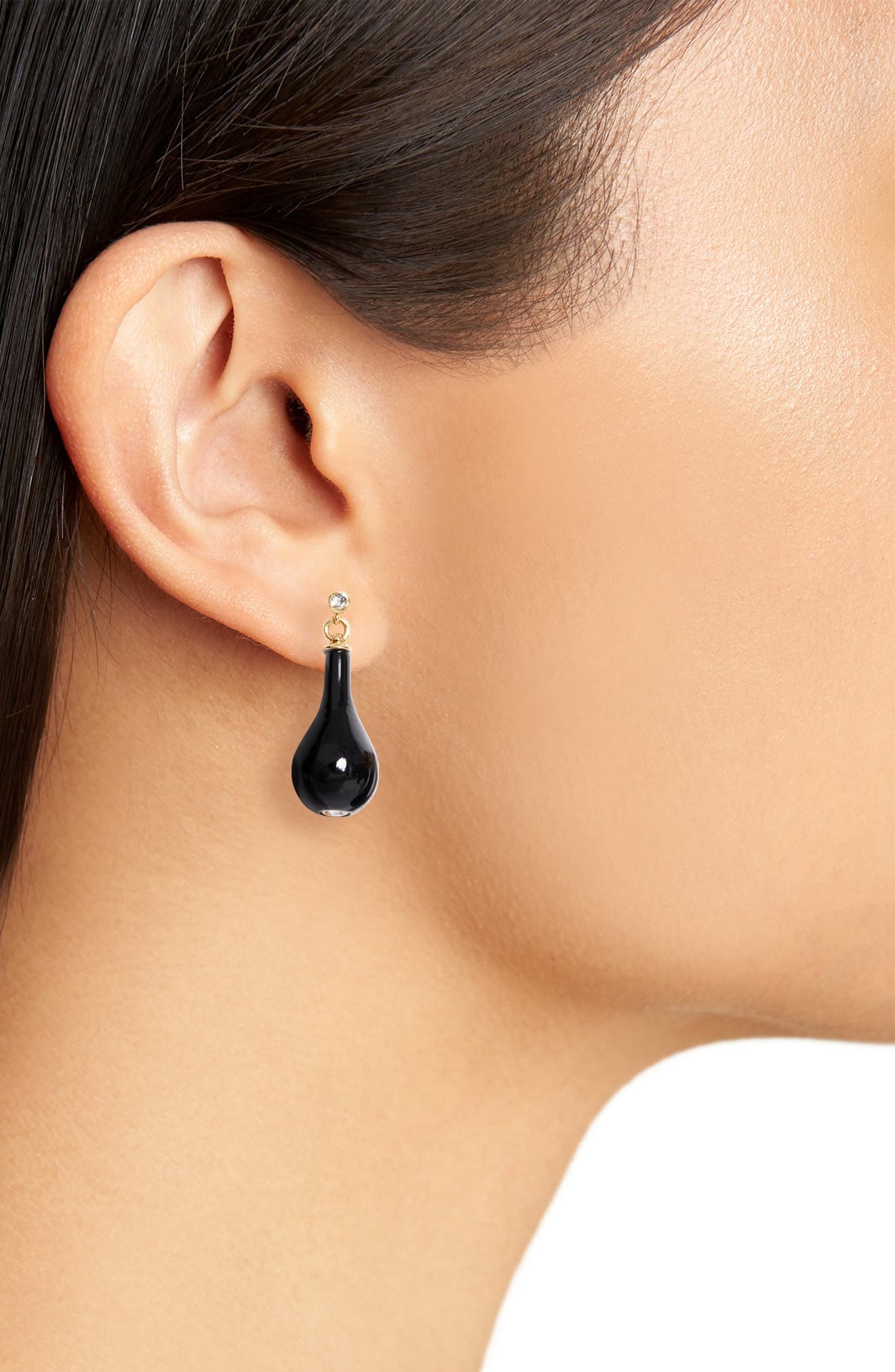 TOTEME Onyx Drop Earrings in Black/Gold at Nordstrom - 2