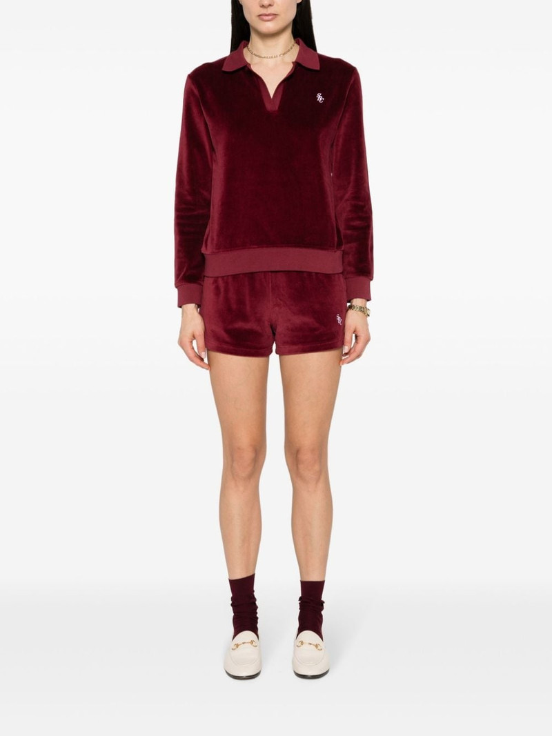 Sporty & Rich SRC velour polo top outlook