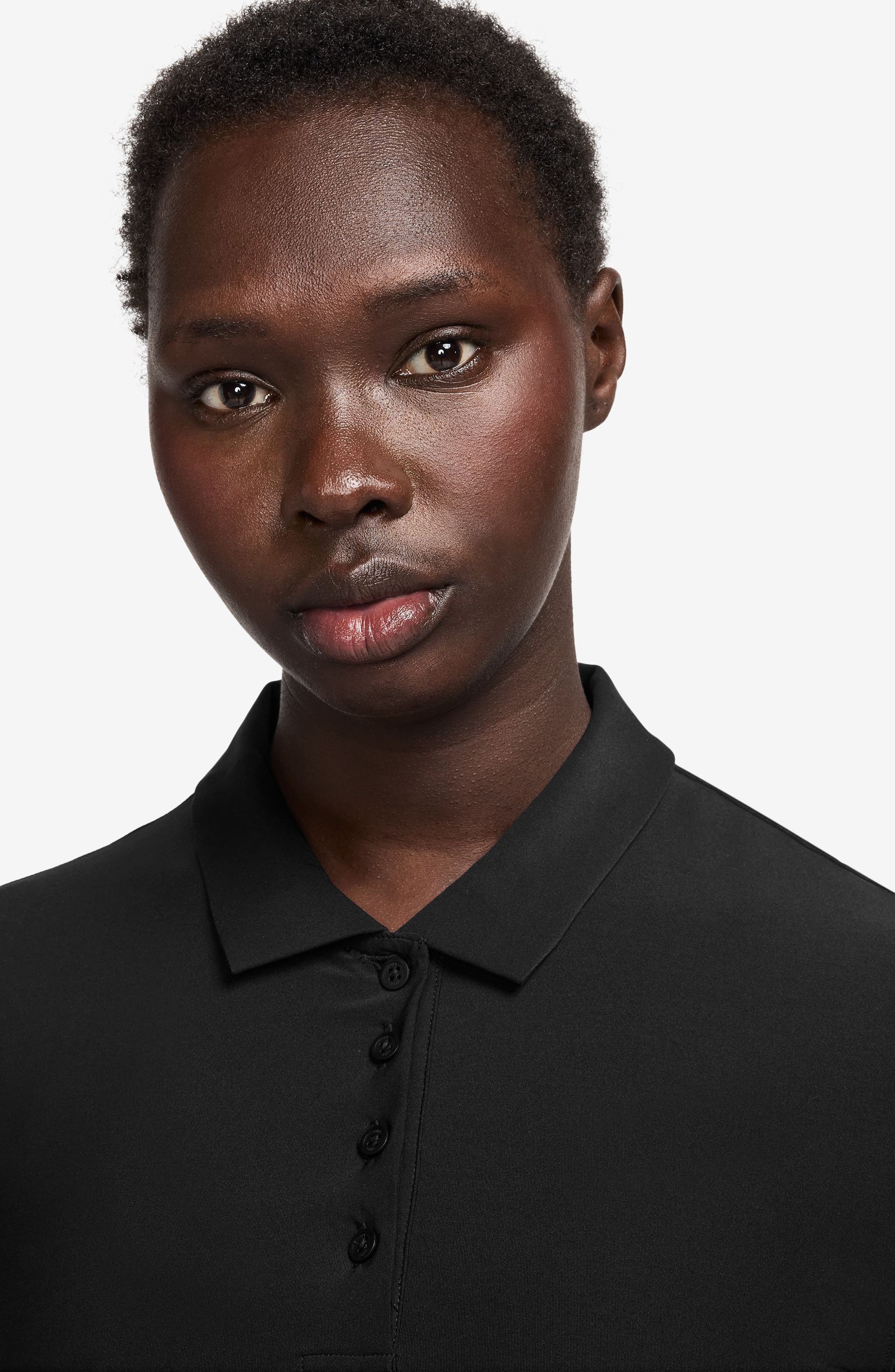 Nike Victory Dri-FIT Long Sleeve Polo in 010 Black/white at Nordstrom - 3