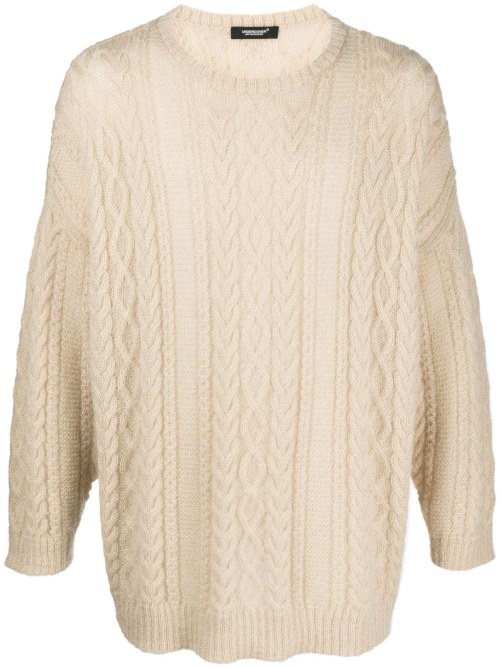 cable-knit crew-neck jumper - 1