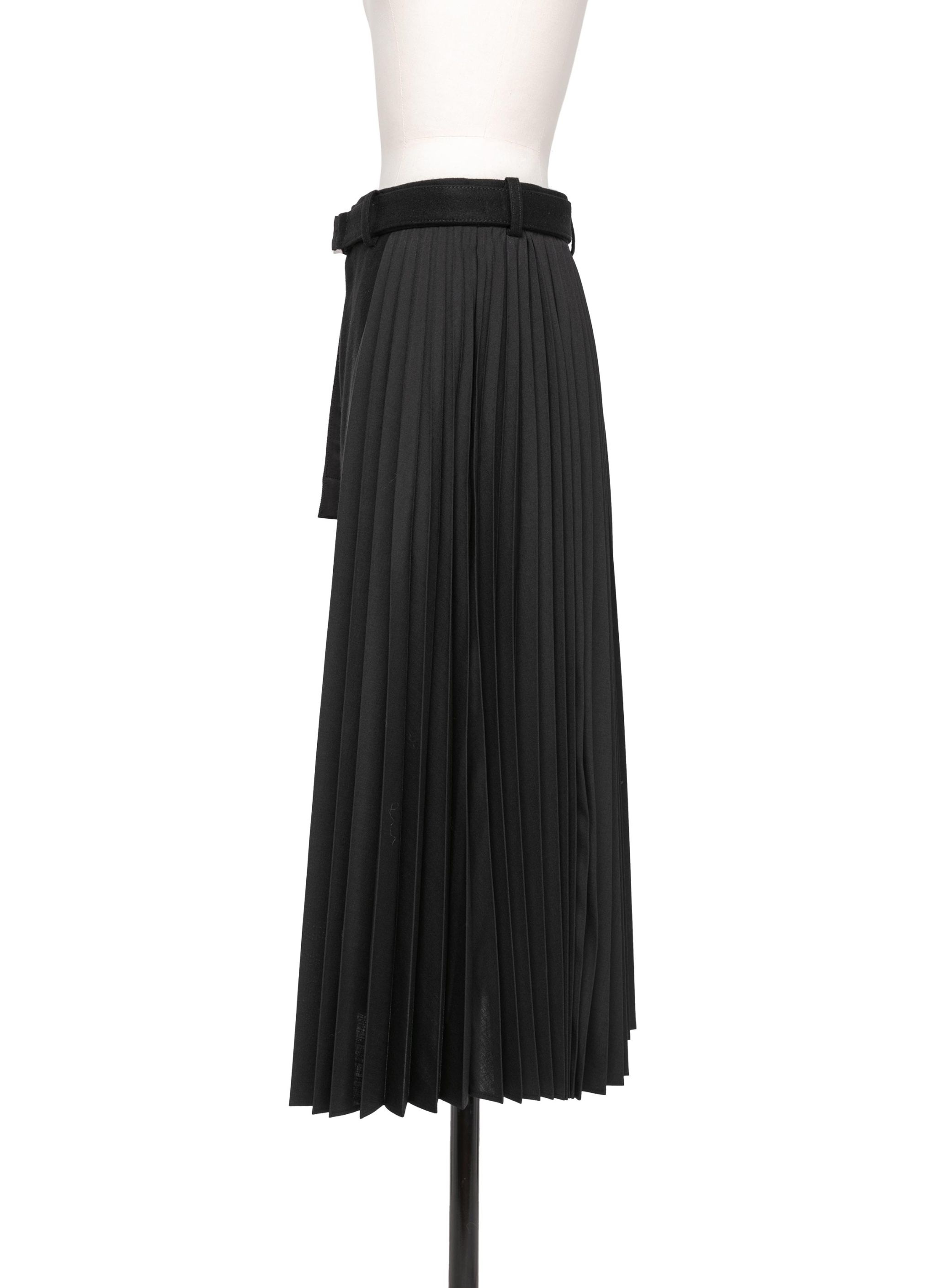 スカート Sacai Black Wool Skirt sacai Suiting x Wool Melton Skirt | REVERSIBLE