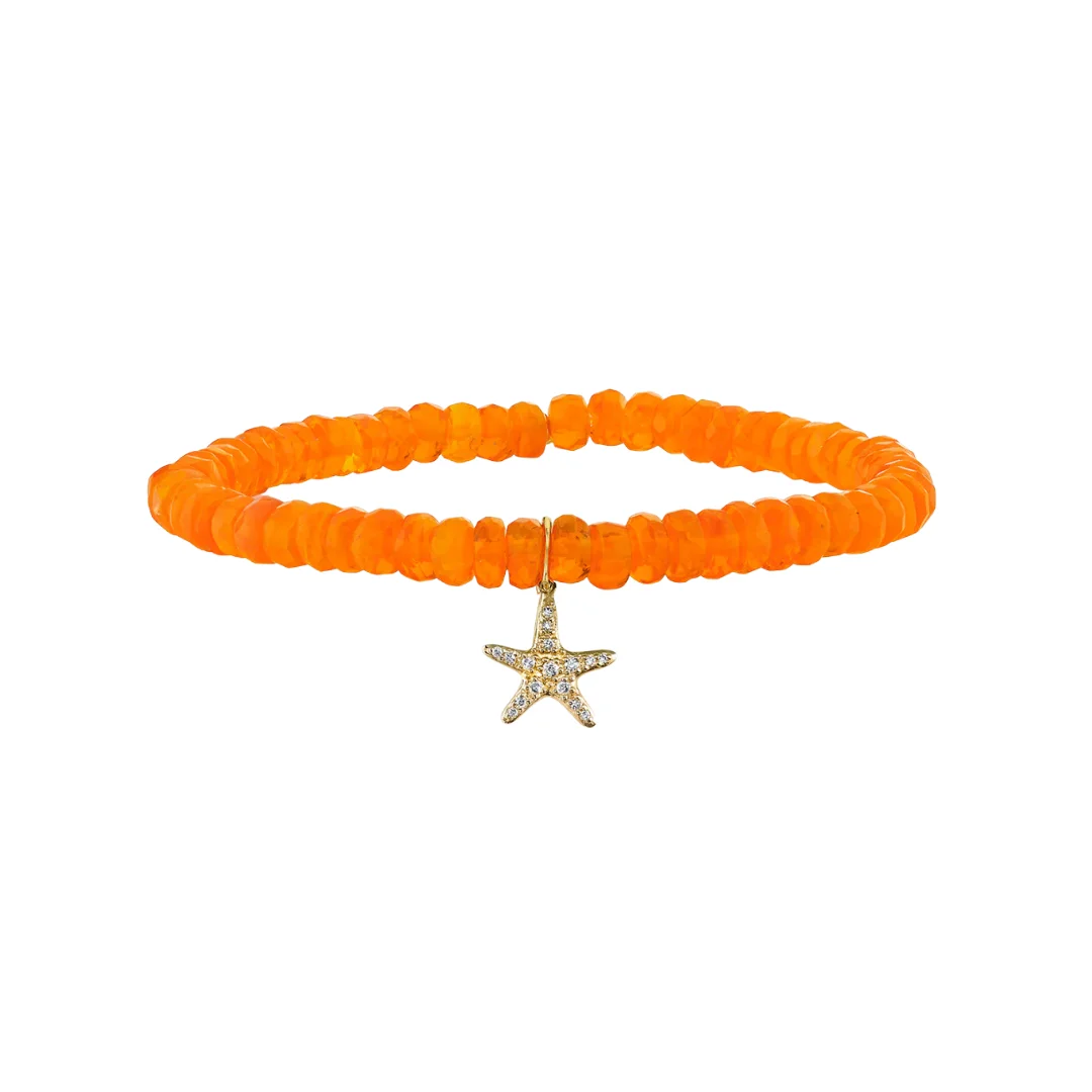 Orange Starfish Beaded Bracelet - 1
