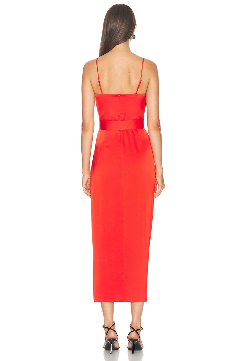 NICHOLAS Lulu Draped Corset Midi Dress outlook