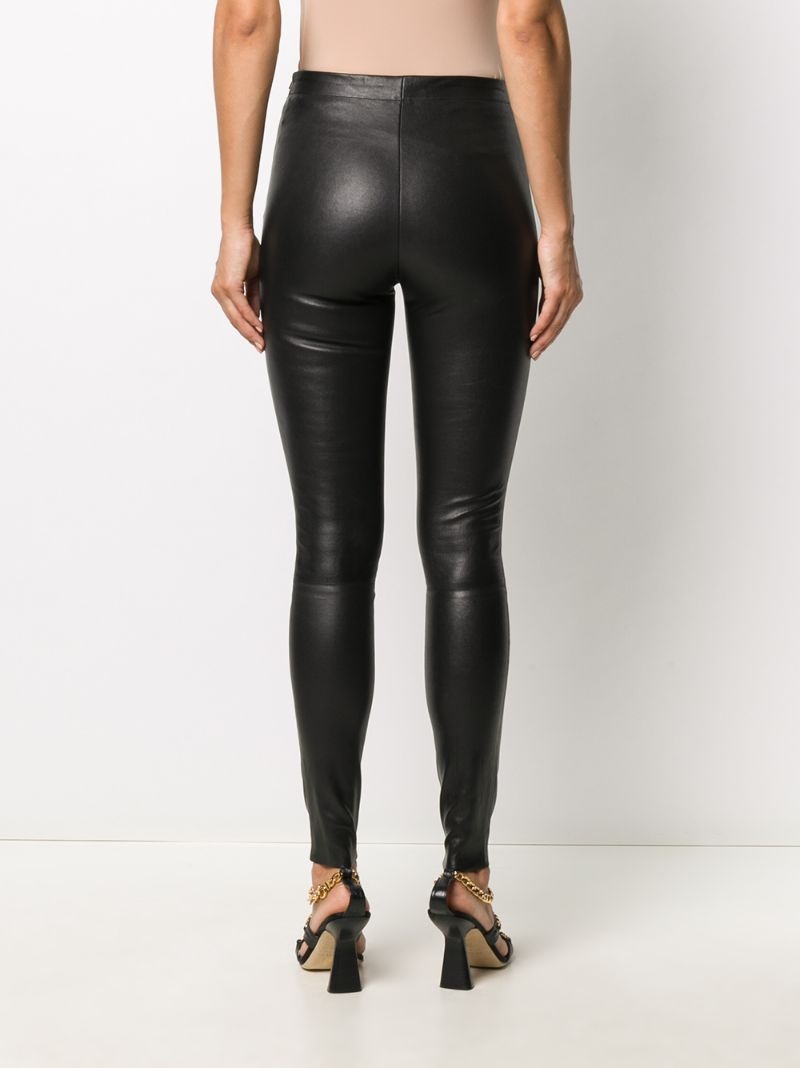 lambskin fitted leggings - 4