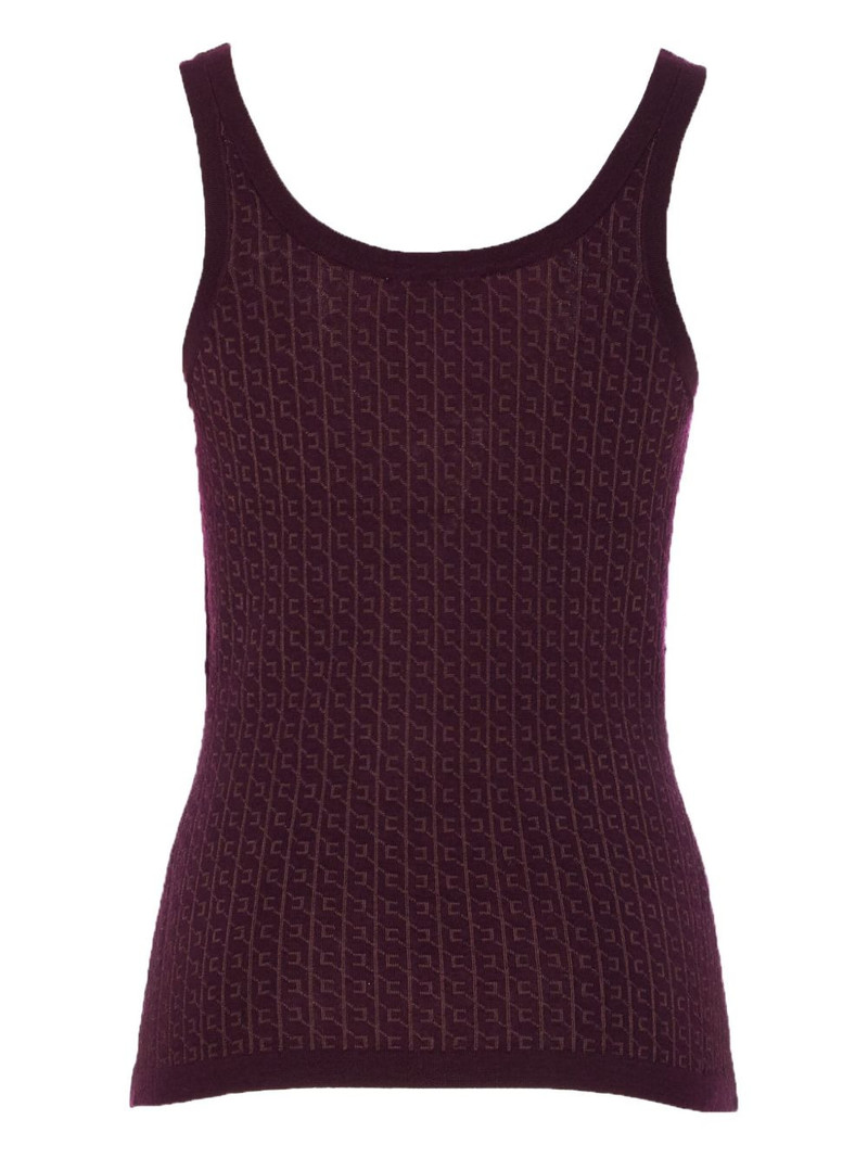 ELISABETTA FRANCHI logo-print sleeveless top outlook