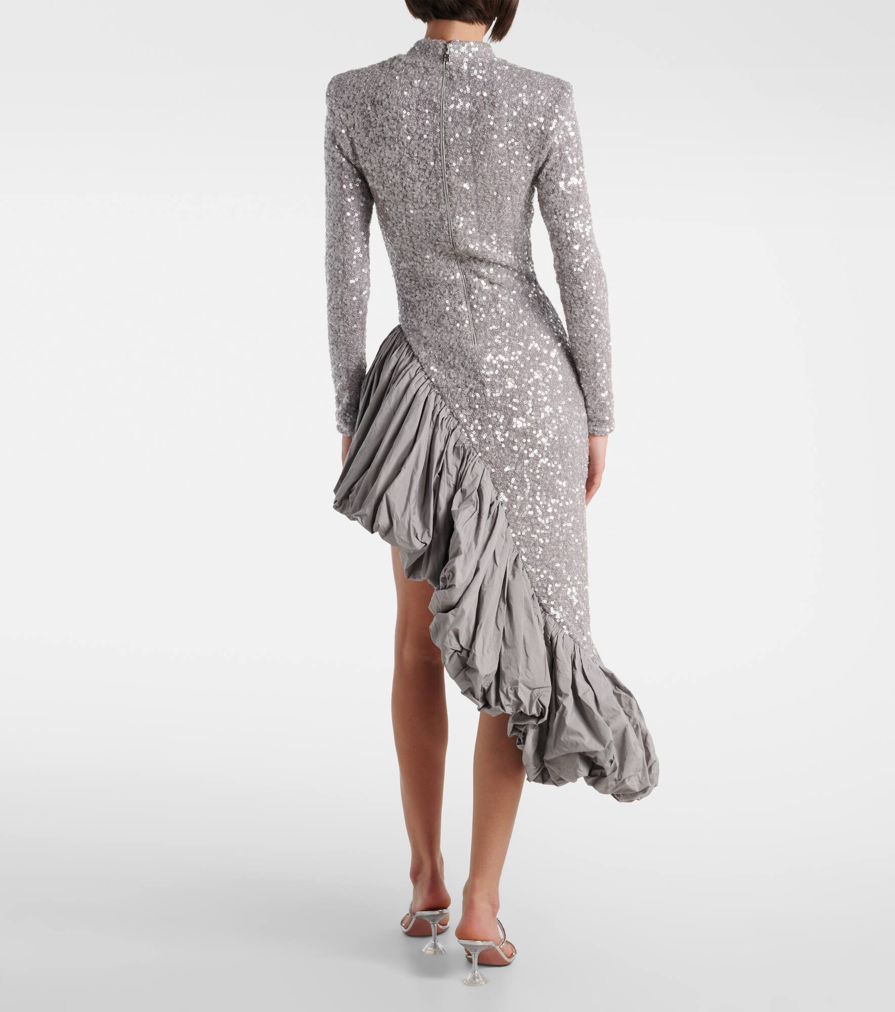 Sequined asymmetric midi dress - 3