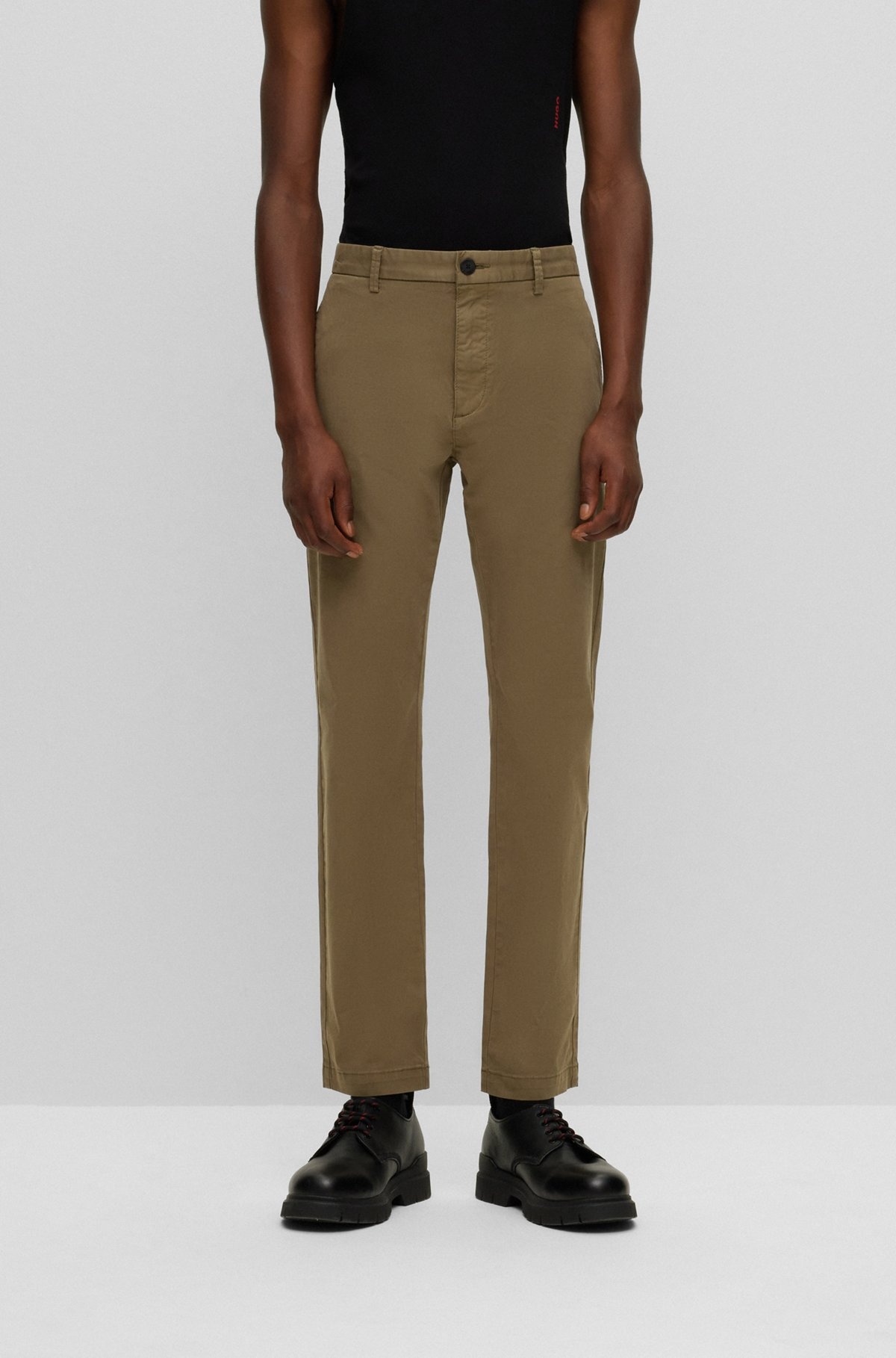 SLIM-FIT TROUSERS IN STRETCH-COTTON GABARDINE - 2