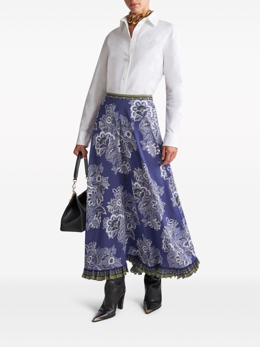 bandana-print maxi silk skirt - 2