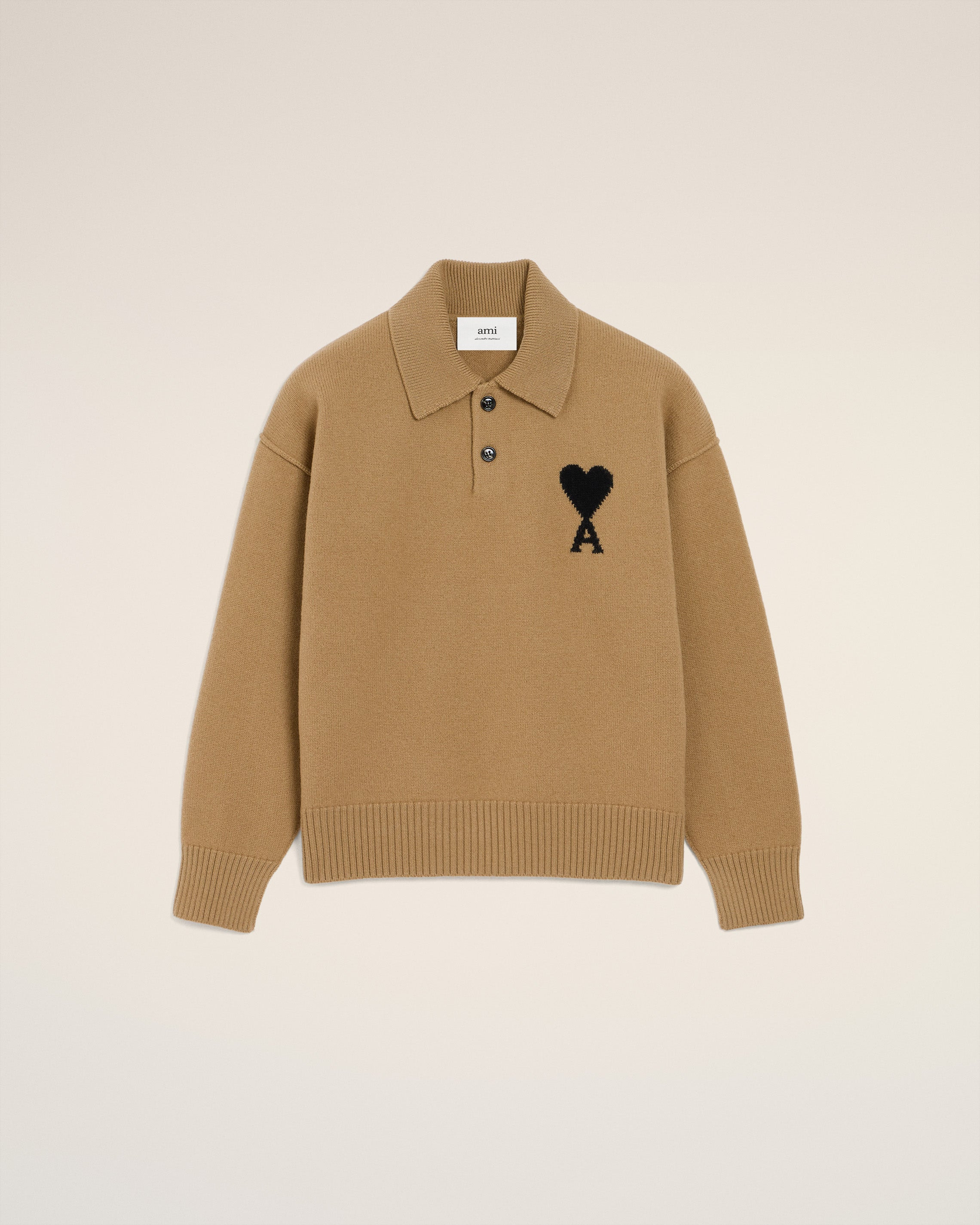 BROWN WOOL AMI DE COEUR POLO - 2