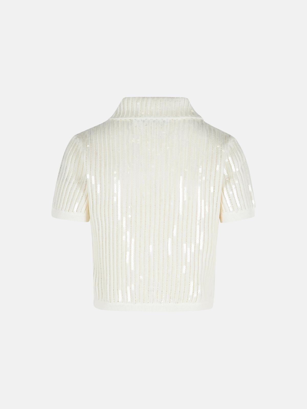 'CROCHET' WHITE COTTON BLEND TOP - 3