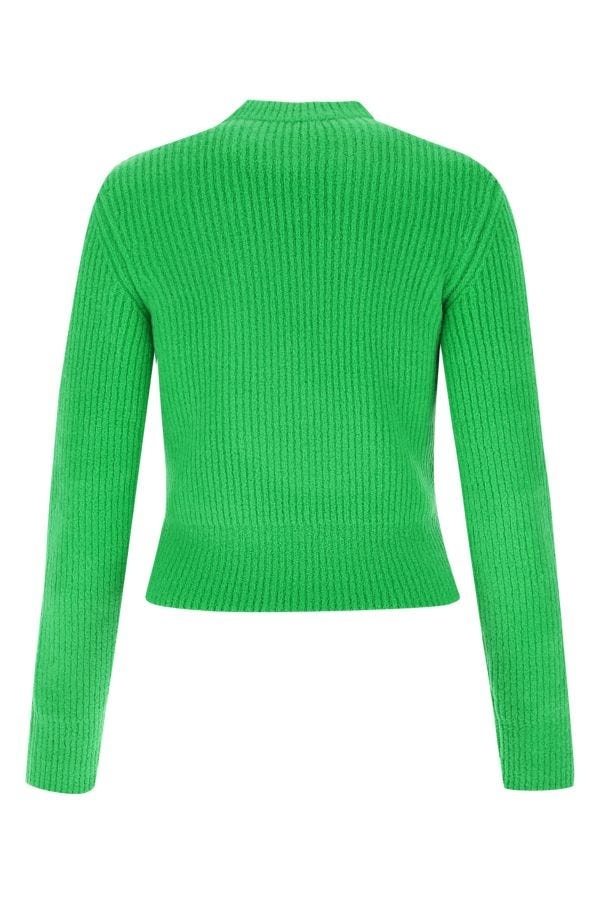 Green stretch wool blend sweater - 2