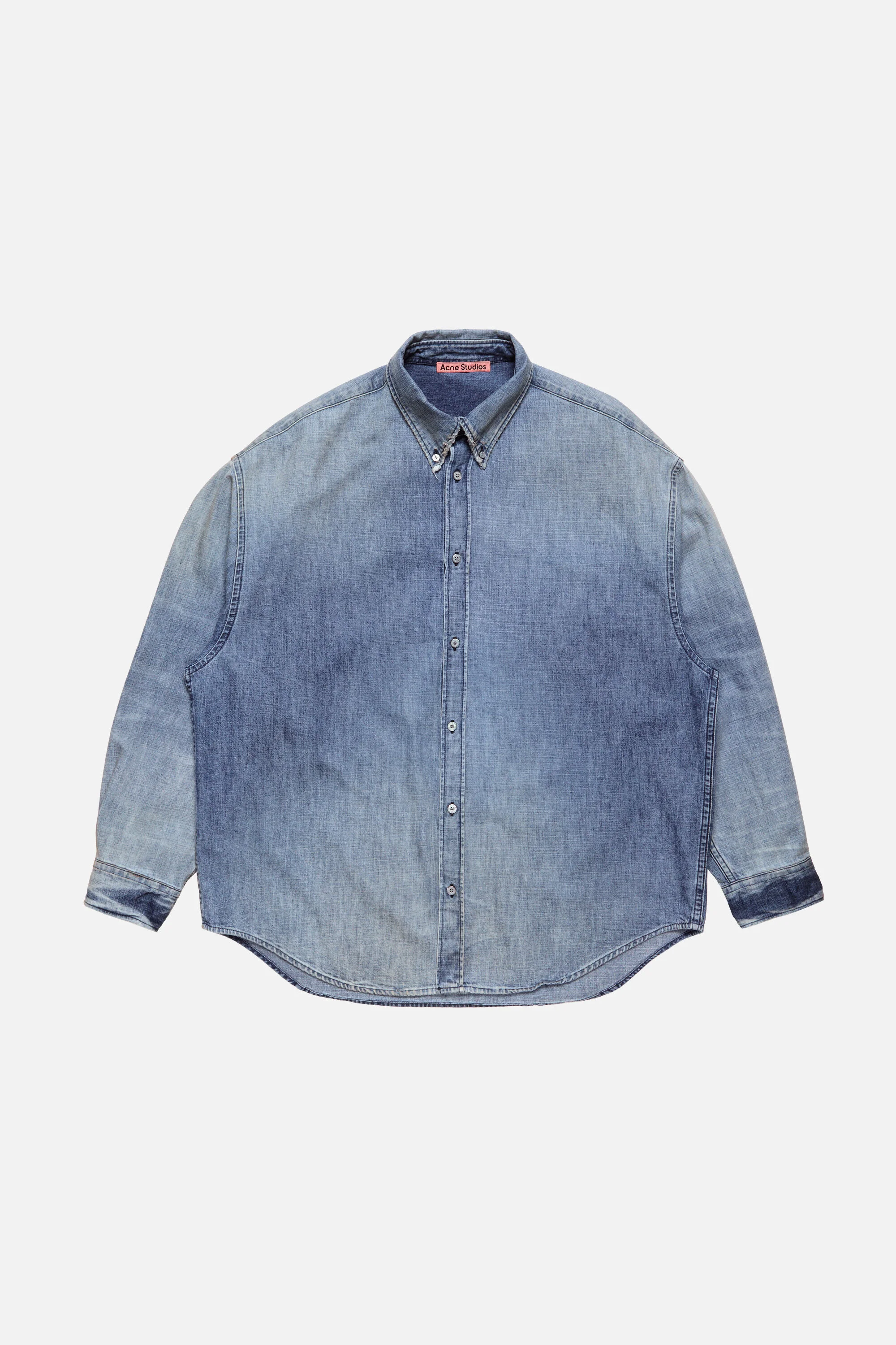 Denim button-up shirt - Mid Blue - 1