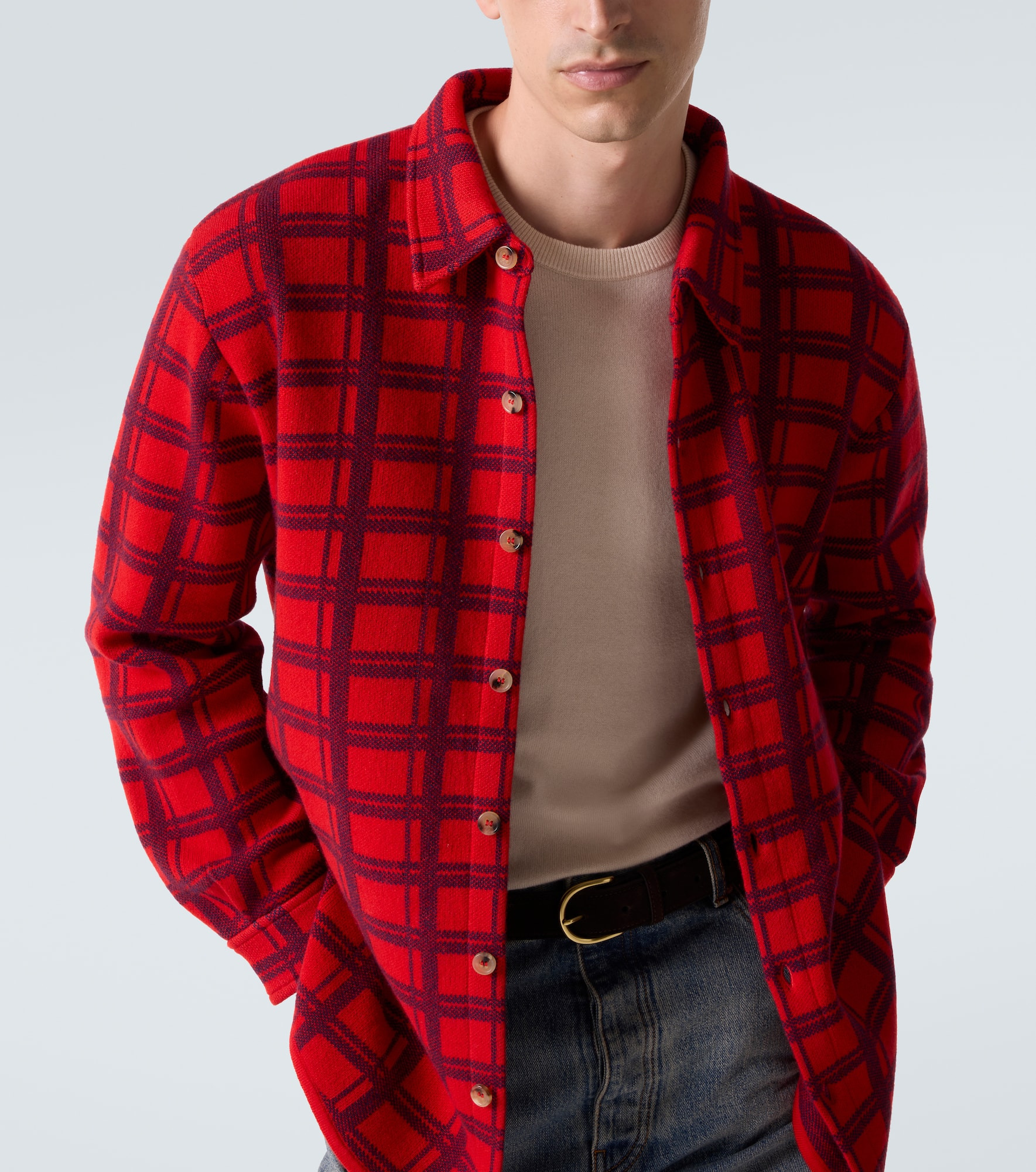 Mr Young checked cashmere shirt - 5