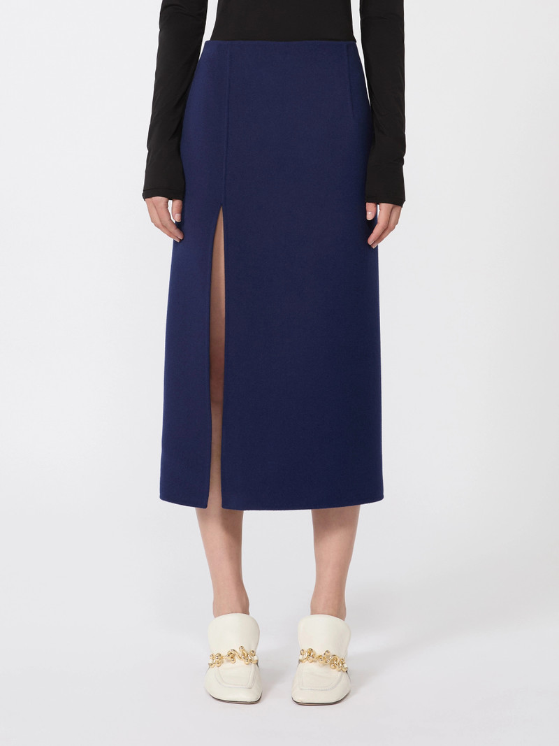 DANZA Long double-faced wool skirt - ULTRAMARINE 3